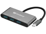 USB-C &ndash; 3x USB 3.0 jaotur + PD Sandberg 136-03