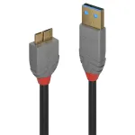 Lindy 1 m USB 3.2 Type A to Micro-B kaabel, 5 Gbps, Anthra Line