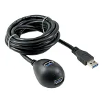InLine USB 3.2 Gen.1 kaabel USB A-pistik / A-pesa + toide, alusega, must, 3m
