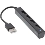 InLine USB 2.0 4-pordiline jaotur, USB-A-pistik 4x USB-A emasele, kaabel 15 cm