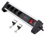 Olympia IOIO SL 2425 U pikendusjuhe, 4x Schuko, 2x USB-A, must/h&otilde;bedane