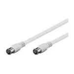 Wentronic Goobay SAT &uuml;henduskaabel, F-Quick, 100% varjestatud, valge, 2,5 m - F-Pistik (Quick) F-Pistik (Quick) (50748)
