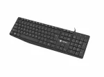 Juhtmega t&auml;issuuruses klaviatuur NATEC NAUTILUS NKL-1950 &mdash; USB, QWERTY US International, 105 klahvi, must