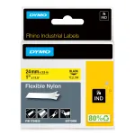 DYMO Rhino Industrial paindlikud nailonsildid | 24 mm x 3,5 m | must tr&uuml;kk kollasel | isekleepuv | Rhino & LabelManager sildivalmistajatele