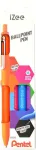 Pentel iZee BX470 pastapliiats 4-pakk, erinevad tindiv&auml;rvid: must, sinine, punane, roheline, 1,0 mm