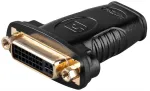 Wentronic Goobay HDMI&trade; / DVI-I adapter, HDMI standard-pistikupesa (t&uuml;&uuml;p A), must - 19-pin HDMI&trade;-pistikupesa > DVI (24+5) pistikupesa (68690)