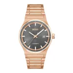 BOSS MAN 1514185 Quartz Analog Watch 41mm Black Dial Leather Strap
