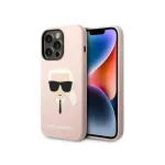 Karl Lagerfeld KLHMP14XSLKHLP iPhone 14 Pro Max 6.7 k&otilde;va &uuml;mbris heleroosa / heleroosa Silikoon Karl tolline Pea Magsafe