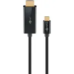 Goobay USB-C&ndash;HDMI-kaabel 4K 60 Hz 1 m must &ndash; &ndash;Pistik> HDMI (75696)