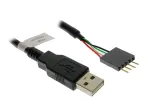 USB-kaabel Akasa 0,4 m USB A must