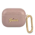GUESS GUAPSASMP AirPods Pro &uuml;mbris Saffiano Script Metal Collection roosa