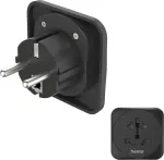 Hama reisiadapter Type E/F, 3-pooluseline, universaalne, maailmast Euroopasse, must (00137245)