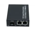 EXERTIS CONNECT meediakonverter koos 30 W PoE+ injektoriga, 2x 10/100/1000 Mbps RJ45, 1x 100/1000 Mbps SFP pesa 311793