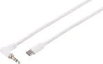 S CONN MAXIMUM CONNECTIVITY 3,5 mm parempoolse nurgaga ja sirge helikaabel, valge, 2 m 14-08036