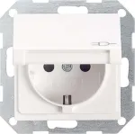 Gira System 55 Schuko pistikupesa sisu, puhtvalge l&auml;ikiv, 16 A, 250 V, kruviklemmid, s&uuml;vispaigaldus 045403