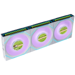 Lian Li UNI FAN SL-INF LCD FLEX Wireless korpuse ventilaatorid (3 tk) juhtseadmega, ARGB ja LCD, Reverse Blade, 120 mm, valged