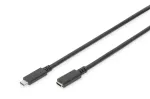 DIGITUS AK-300210-020-S USB-C pikendusjuhe, USB 2.0, USB-C pistik / pesa, 3 A, 2 m, must