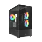 Sharkoon MK6 RGB Micro-ATX arvutikorpus, must, karastatud klaas