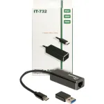 Etherneti adapter Inter-Tech IT-732 2500 Mbit/s USB USB-C juhtmega