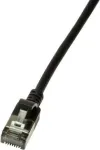 LogiLink CQ9033S RJ45 v&otilde;rgukaabel, paigalduskaabel CAT 6a U/FTP 1,00 m must, &uuml;li&otilde;huke, leegiaeglustav