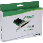 InLine 51127B nelja pordiga Gigabit Ethernet v&otilde;rgukaart 4x RJ45 1 Gb/s, PCIe x1, Realtek RTL8111F