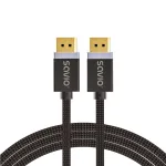 DisplayPort-kaabel SAVIO CL-166 2 m Must &mdash; DisplayPort 1.4, isane-isanele, kullatud kontaktidega