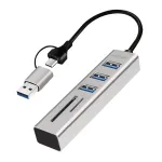 USB 3.0 jaotur USB-A, SD/microSD pesa, 2in1