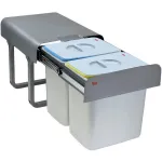 Teka ECO EASY 45 30 L 2 Basket(s) Galvanized Steel Grey Built-in Waste Bin System