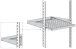 EFB Elektronik 19 inch 2U L&uuml;kandriiul, s&uuml;gavus 455 mm, esikinnitus, kandev&otilde;ime 20 kg, RAL 7035 helehall