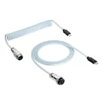 Akyga AK-USB-49 spiraalne Aviator USB-C &ndash; USB-C kaabel GX16 pistikuga, USB 2.0, 3 m, valge