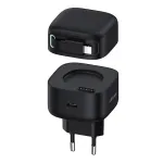 USAMS XMF Series CC209TC01 35W GaN kiirlaadija sisset&otilde;mmatava USB-C&ndash;Lightning kaabliga, must