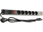GETFORT LGF-06-Z 19-tolline 1U 6-pistikupesaga Schuko toitejaotuse seade (PDU) - 1,8 m kaabel, 16 A, 230 V, must