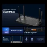 TP-Link Archer BE3600 traadita ruuter 2,5 Gigabit Ethernet kahesageduslik (2,4 GHz / 5 GHz) must
