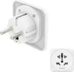Hama reisiadapter Type E & F, 3-pooluseline, universaalne, maailmast Euroopasse, valge 00137246