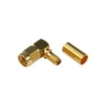 TELEG&Auml;RTNER RP-SMA 90-kraadine pressliitmik pistik RG-58C/U kaablile, 50 oomi, kullatud
