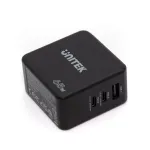 Unitek P1117B USB-C PD 65W universaalne mobiililaadija, 2x USB‑C PD + 1x USB‑A, must