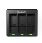 3-pesaline laadija Telesin GoPro Hero 12 / Hero 11 / Hero 10 / Hero 9 jaoks