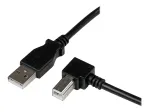 StarTech.com 3m USB 2.0 A kuni t&auml;isnurkne B-kaabel &ndash; isane/isane, 3 m, USB A, USB B, USB 2.0, must