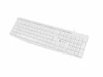 Juhtmega t&auml;issuuruses klaviatuur NATEC NAUTILUS NKL-1951, 105 klahvi, US International QWERTY, valge, USB, 1,8 m