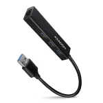 Axagon HMA-GL3A Multiport-Hub USB 3.0 T&uuml;&uuml;p A Gbit-LAN 3x USB-A microSD Juhtmega USB 3.2 Gen 1 (3.1 Gen 1) Type-A Must