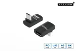 MicroConnect USB4-CCFAS90-240W Premium USB4 Gen 3x2 USB-C horisontaalne 90&deg; adapter, 240 W, 40 Gbps