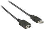 Nedis USB-kaabel | USB 2.0 | USB-A pistik | USB-A pesa - 480 Mbit/s | nikeldatud | 2,00 m | &Uuml;mmargune | PVC | Must | Karp