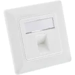 InLine raami komplekt 1x RJ45 Bu/LSA sisestuse jaoks, Keystone SNAP-In, valge RAL9010