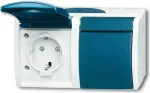 BUSCH JAEGER 20/2 EBW-53 - CEE 7/3 - 2P+E - Sinine - Valge - IP44 - 250 V - 16 A