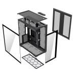 Full-Tower PC Case MODECOM Volcano SPACE XL NF &mdash; Must, karastatud klaas, ARGB, toetab micro-ATX, kuni 44 cm GPU, 3&times;3,5 tolli/4&times;2,5 tolli pesa, USB-A 2&times;, USB-C 1&times;