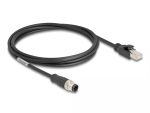 DeLOCK v&otilde;rgukaabel M12 A-koodiga 8-kontaktiline isane RJ45-le isane Cat5e 2 m Must