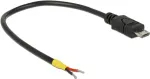 USB-kaabel DeLOCK 0,15 m Micro-USB B Must