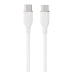 Silicoonkaabel USB Type-C &ndash; Type-C, 60W (valge, 3 m)