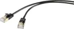 Renkforce RF-4538186 RJ45 v&otilde;rgukaabel, patch-kaabel CAT 8.1 F/FTP 0,50 m must &uuml;li&otilde;huke, kullatud pistikukontaktid 1 tk (RF-4538186)
