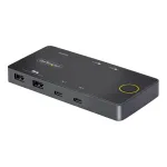 StarTech.com 2-pordiline USB-C KVM-l&uuml;liti, &uuml;he 4K 60 Hz HDMI monitori jaoks, kahe 100 W toiteedastuse l&auml;bip&auml;&auml;supordiga, siinitoitel, USB USB-C/USB4/Thunderbolt 3/4 &uuml;hilduv &ndash; v&auml;ikevormitegur